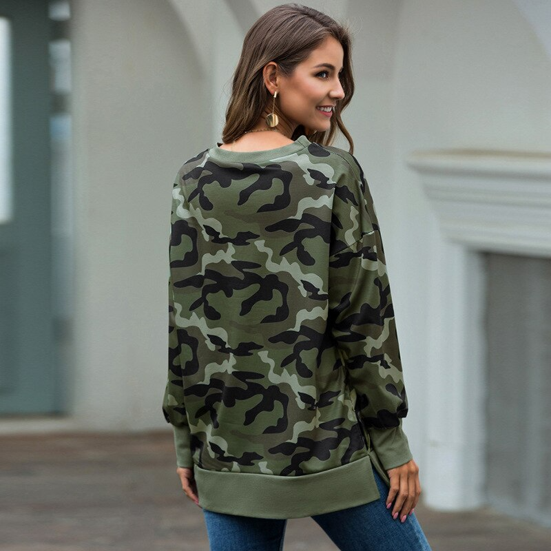 Sweat Militaire Femme Green Camo