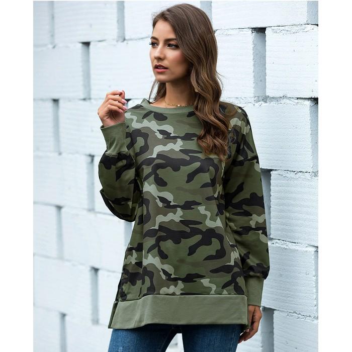 Sweat Militaire Femme Green Camo