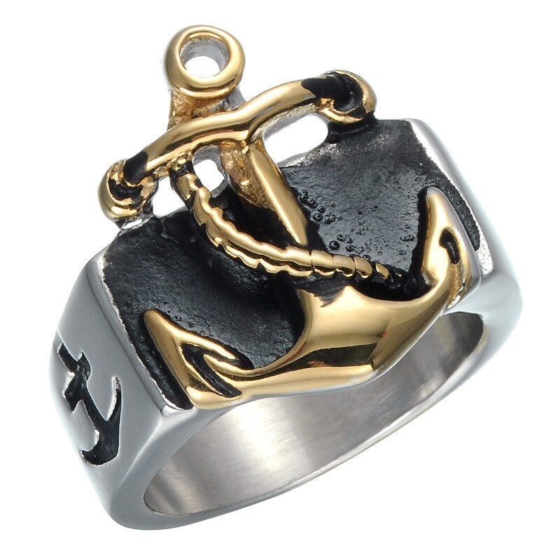 Bague marine ancre