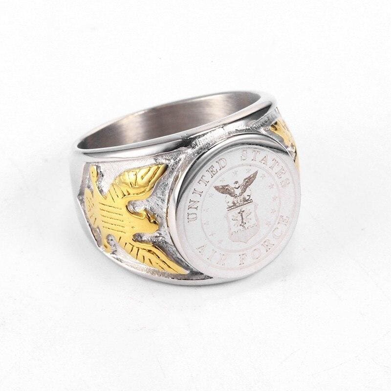 BAGUE MILITAIRE - SYMBOLE IMPÉRIAL (ARGENT)