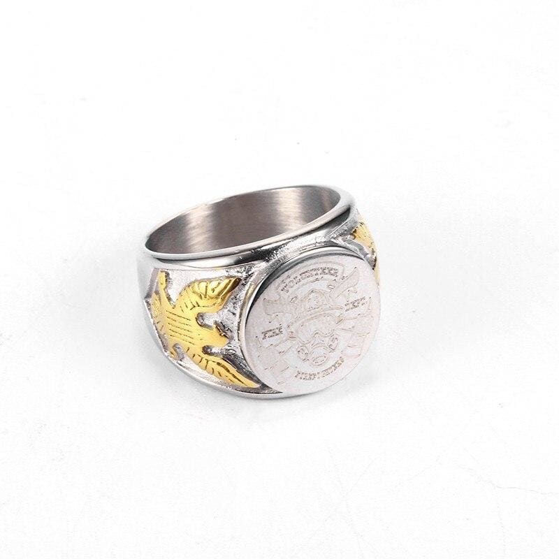 BAGUE MILITAIRE - SYMBOLE IMPÉRIAL (ARGENT)
