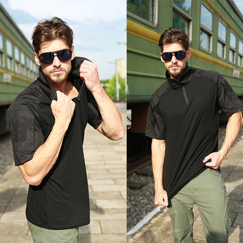 T-shirt tactique d'été camouflage pour homme Rebel - Motif Loup Grenouille T-shirt tactique d'été camouflage pour homme Rebel - Motif Loup Grenouille