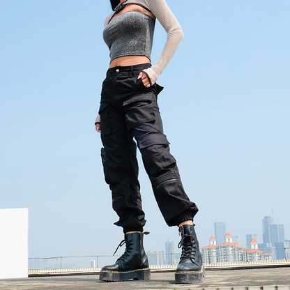 Pantalon militaire femme noir online