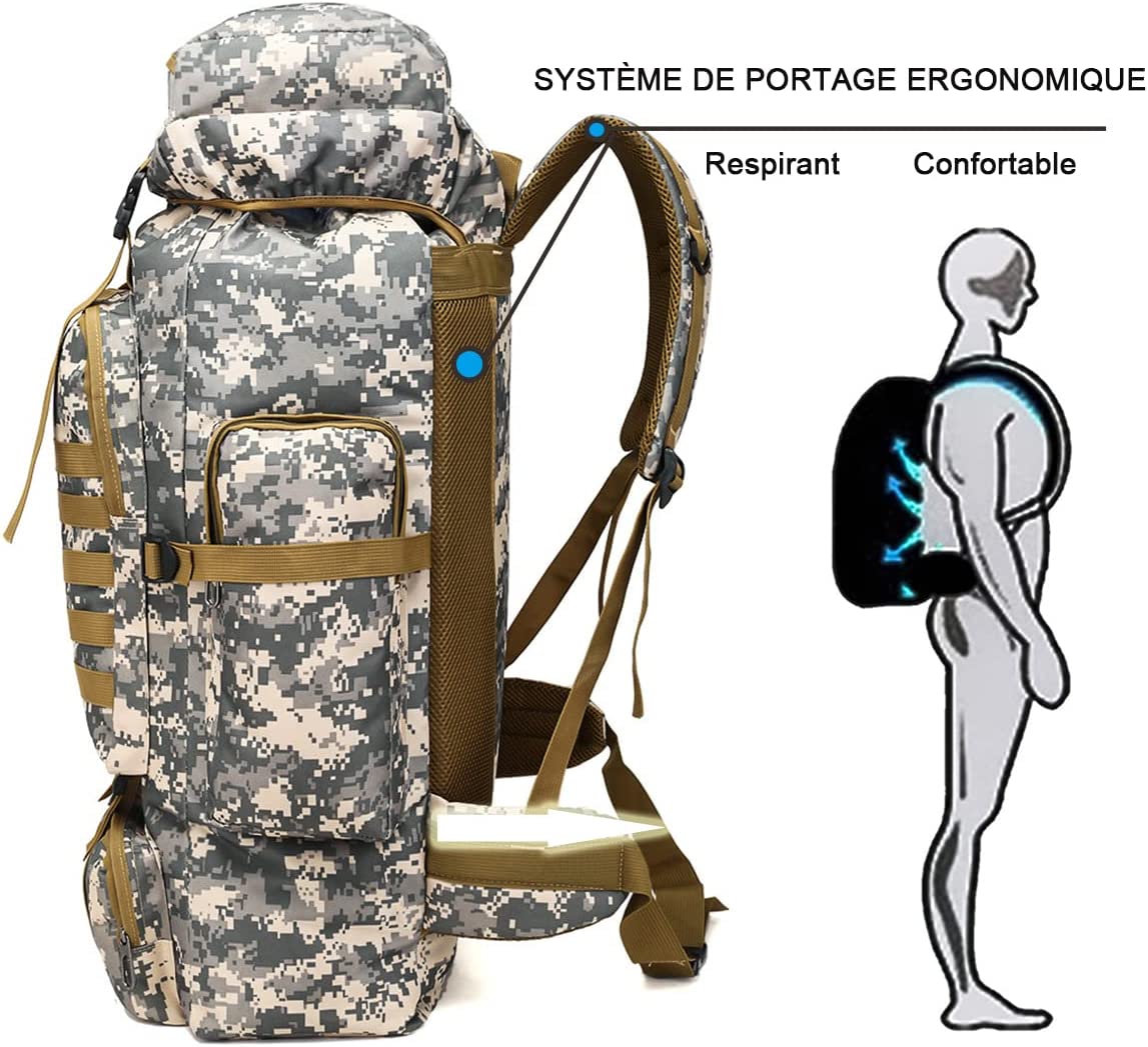 Sac à Dos de Militaire 80L