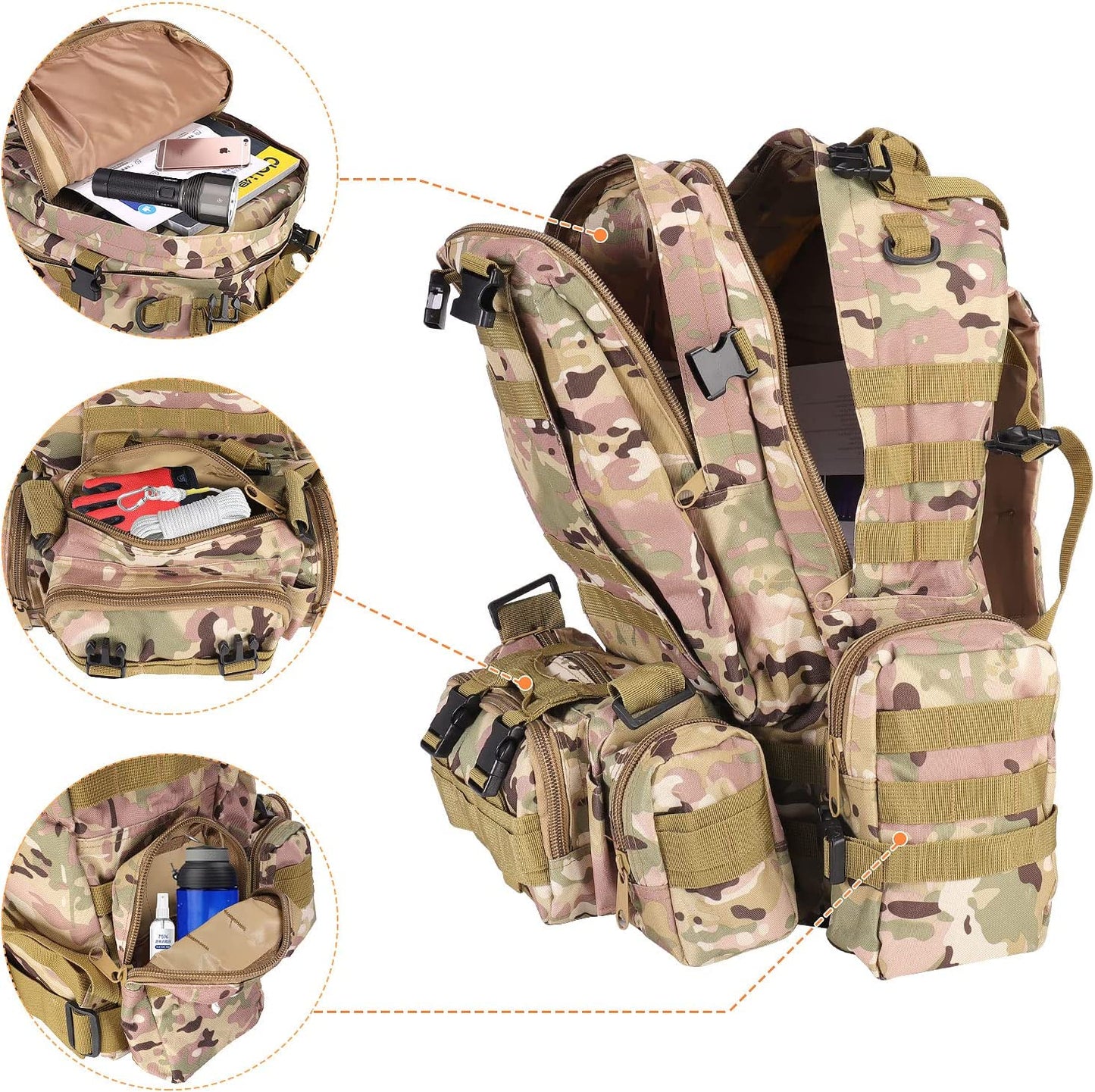 Sac à Dos Tactique Militaire 55L