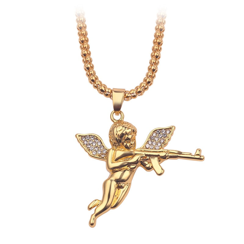 Collier militaire "Ange avec Arme"