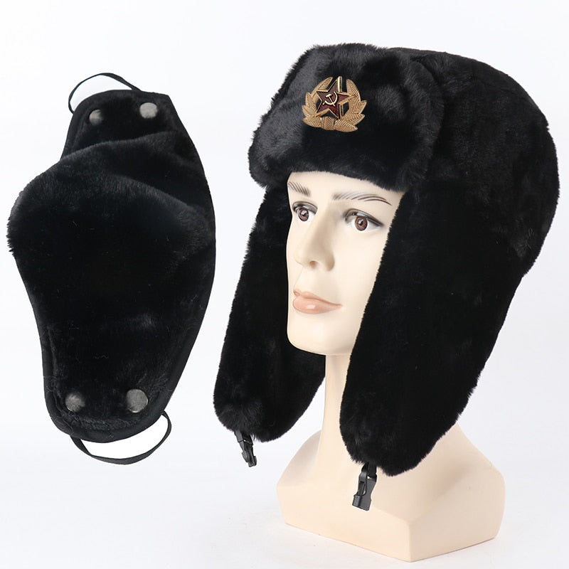 Ushanka Chapeau Traditionnel Russe avec Rabats