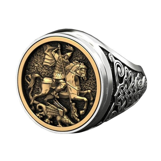 BAGUE MILITAIRE - CHEVALIER IMPITOYABLE (ARGENT)