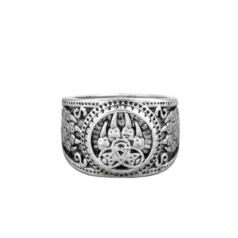 BAGUE MILITAIRE - OURS FÉROCE (ARGENT)