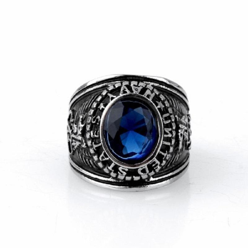 BAGUE MILITAIRE - SAPHIR (ARGENT)