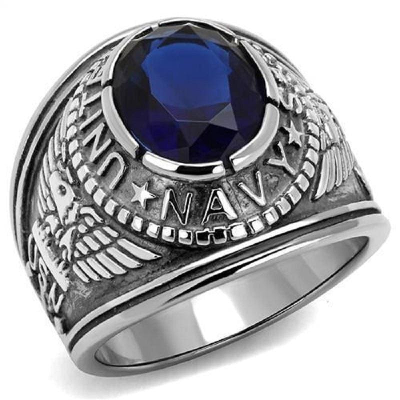 BAGUE MILITAIRE - SAPHIR (ARGENT)