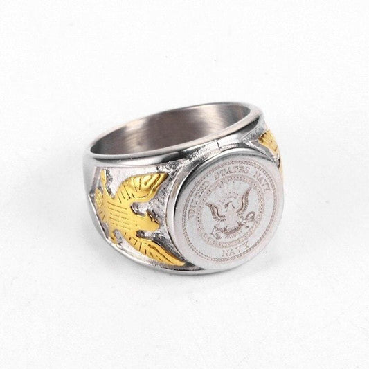 BAGUE MILITAIRE - SYMBOLE IMPÉRIAL (ARGENT)