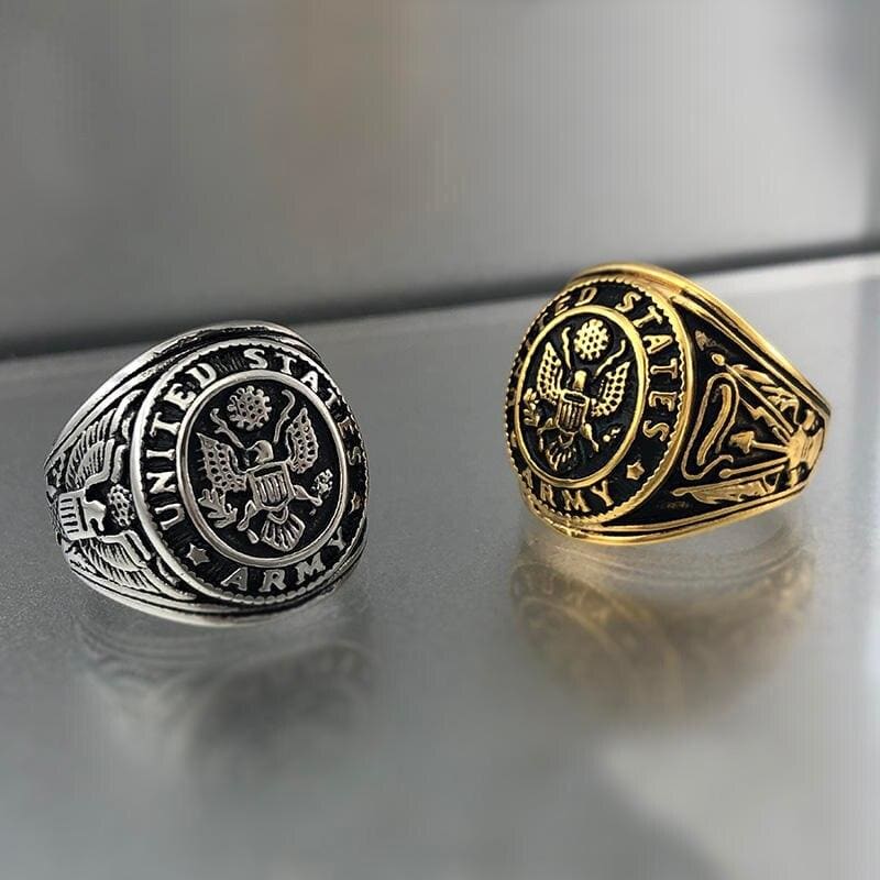 BAGUE MILITAIRE - UNITED STATES (ARGENT)