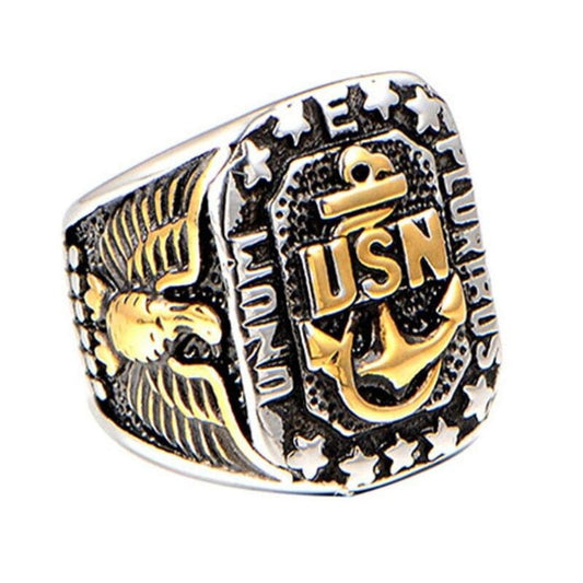 BAGUE MILITAIRE - USN POWER (ARGENT)