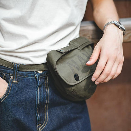 Sac à bandoulière en toile militaire "NAVY"